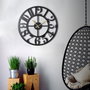 Wallity Reloj de Pared Decorativo de Metal Circle Negro 50x50cm Diseño Elegante Moderno